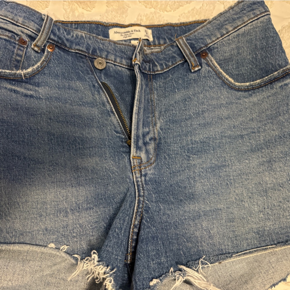 Abercrombie & Fitch Blue Distressed Women Jeans Overalls